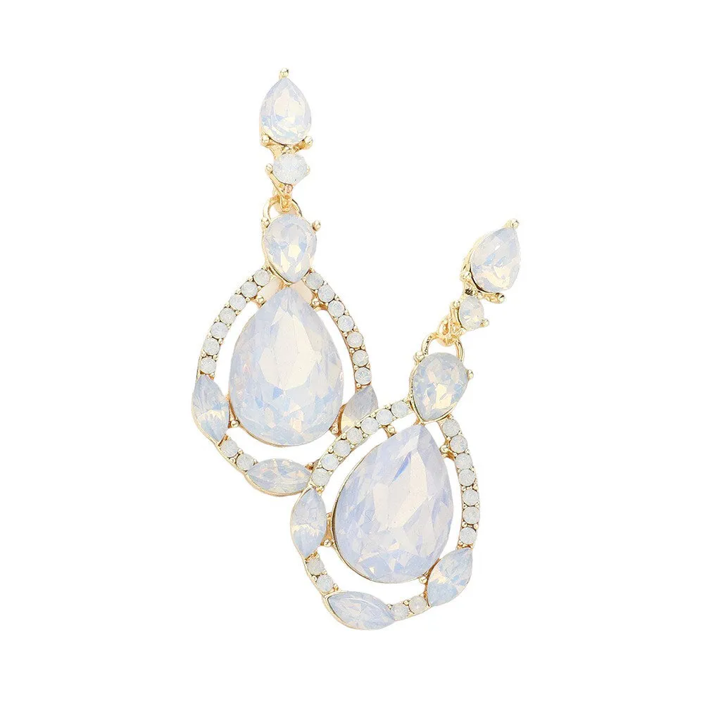 Crystal Rhinestone Teardrop Evening Earrings