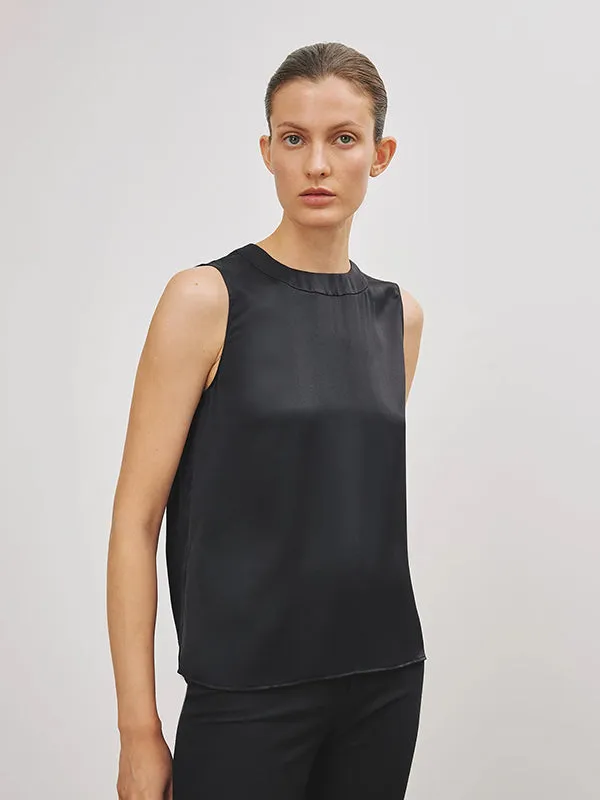 Davy Silk Top in Black