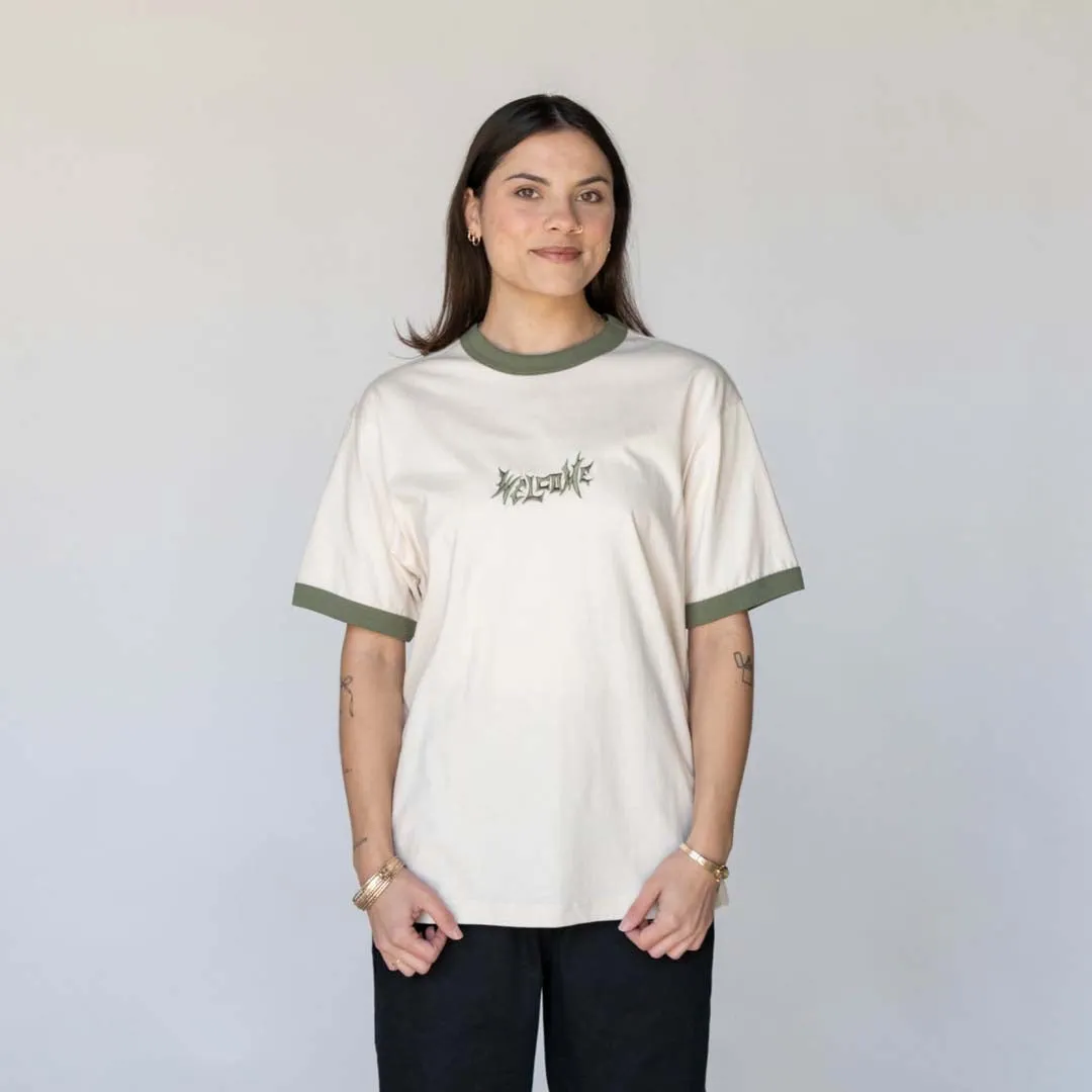 Detach S/S Ringer Tee - Bone