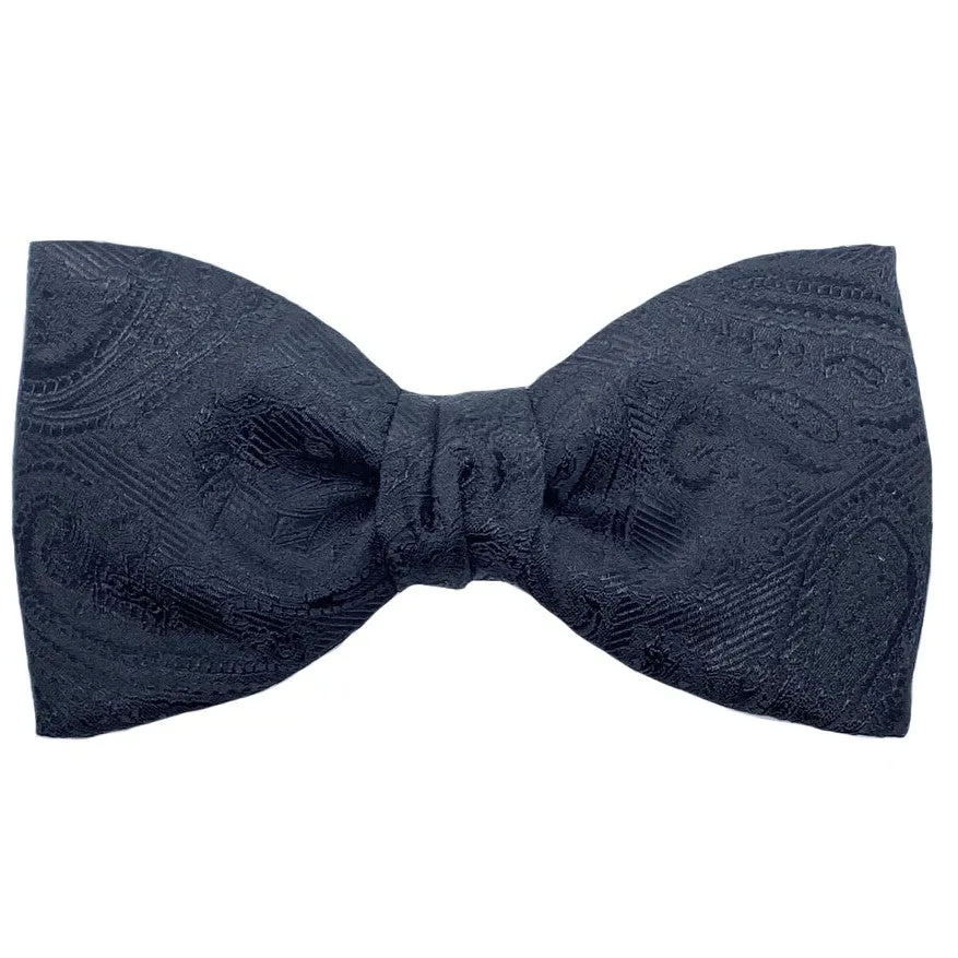 Dormeuil Black Paisley Bow Tie