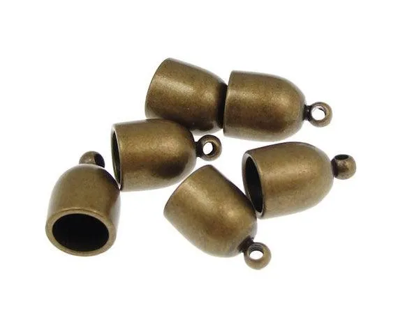 End Cap - Bullet, 6pk Antique Brass 6mm