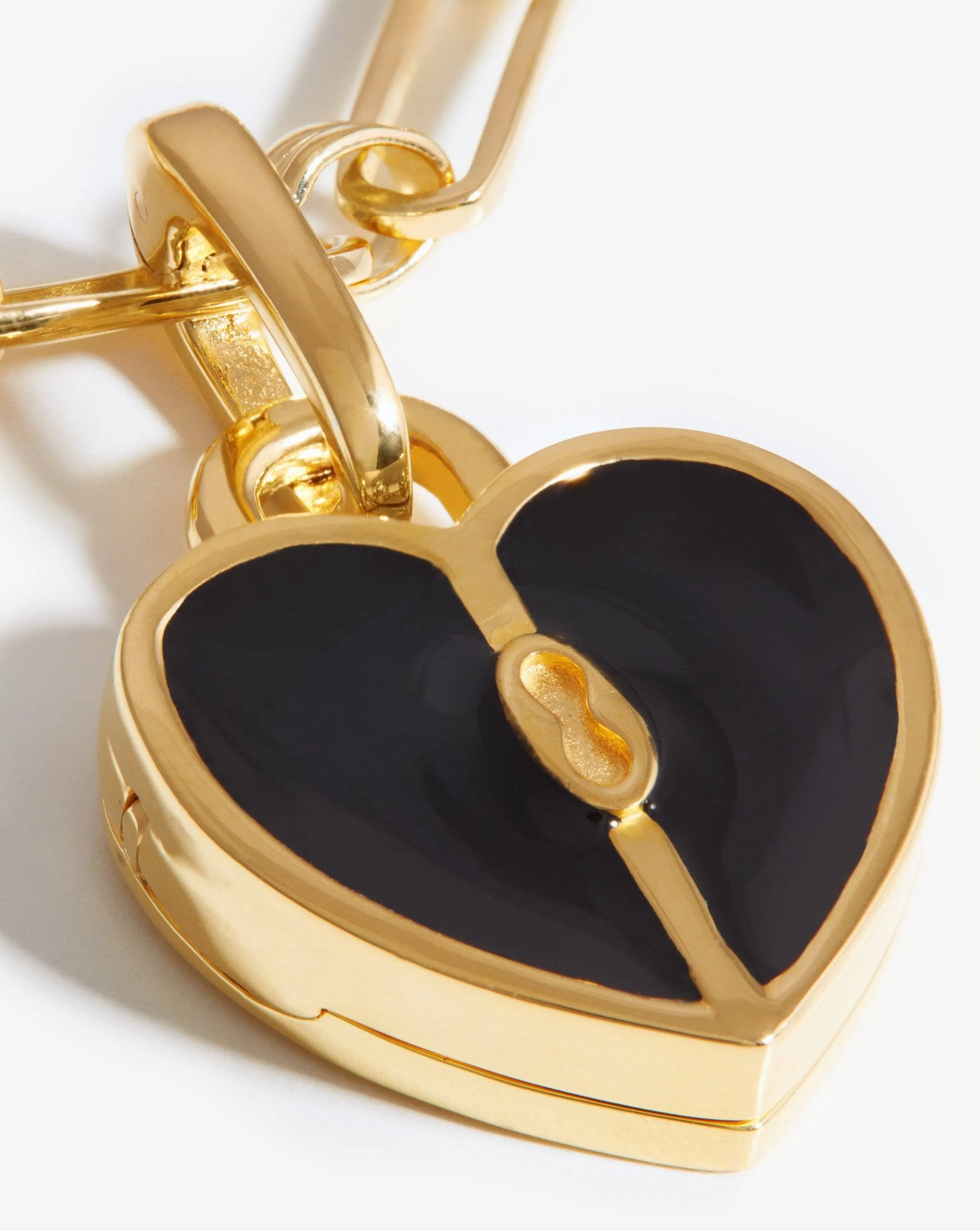 Engravable Heart Locket Aegis Chain Necklace | 18ct Gold Plated