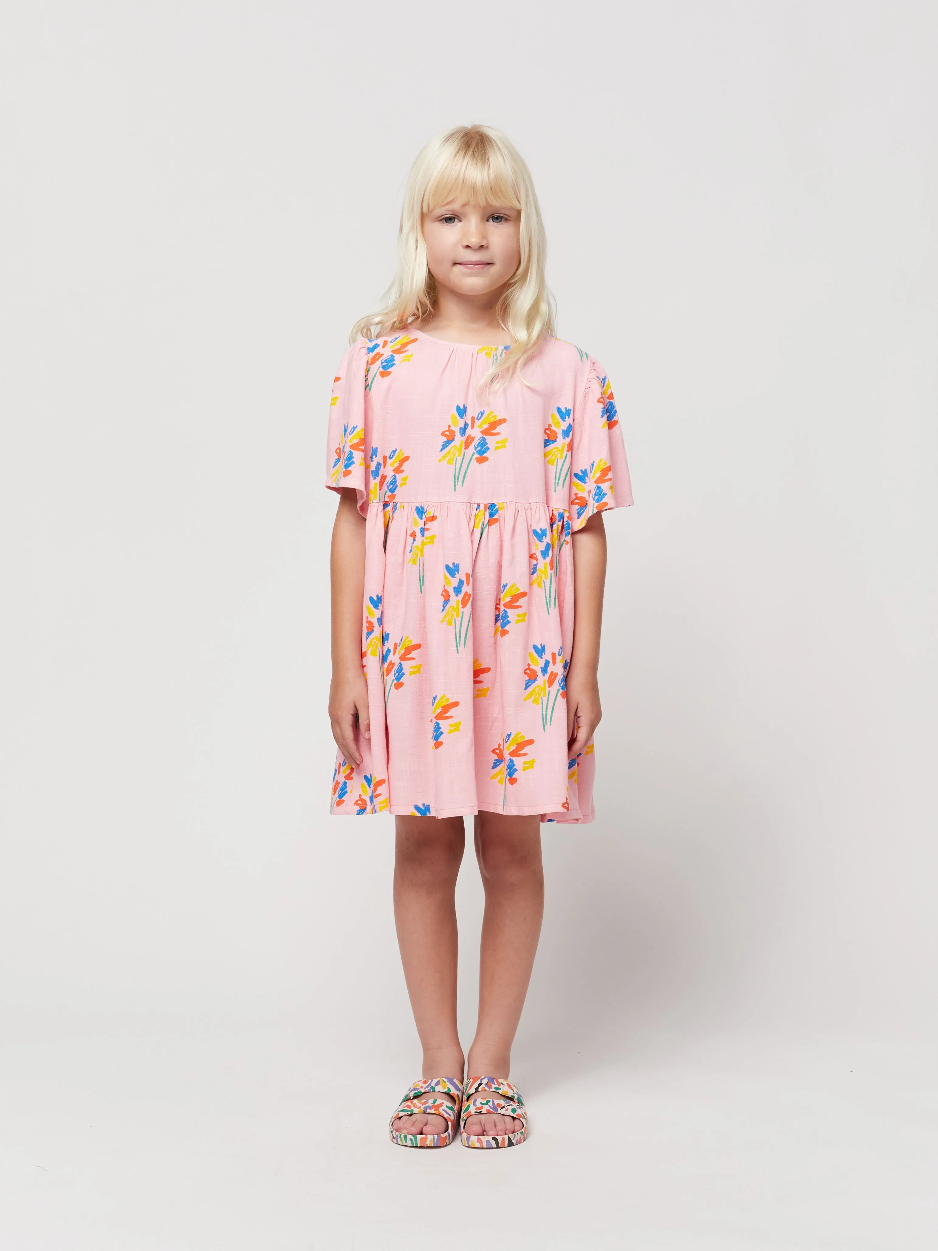 Fireworks All Over Flounce Sleeves Woven Dress