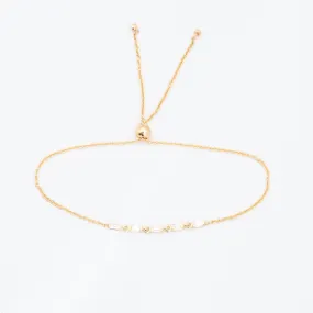 Five Linked Baguette Diamond Bolo Bracelet