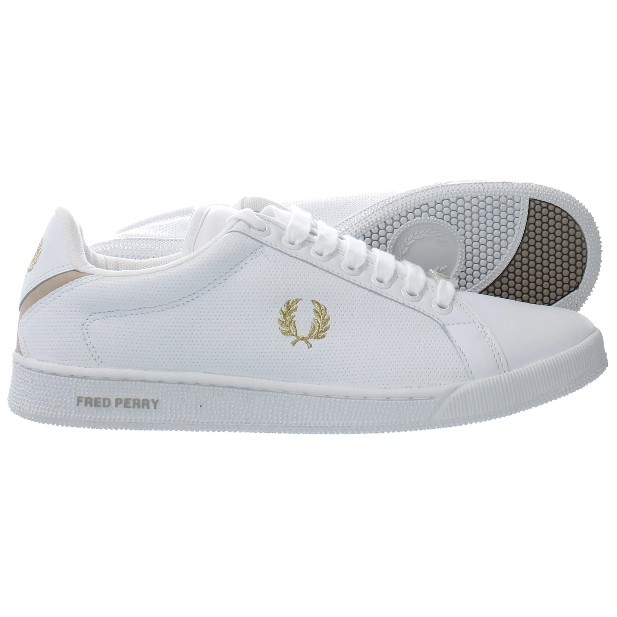 Fred Perry Parkside Pin Punch Mens White Trainers