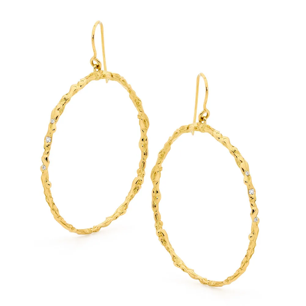 Freeform Textured Hoop Earrings