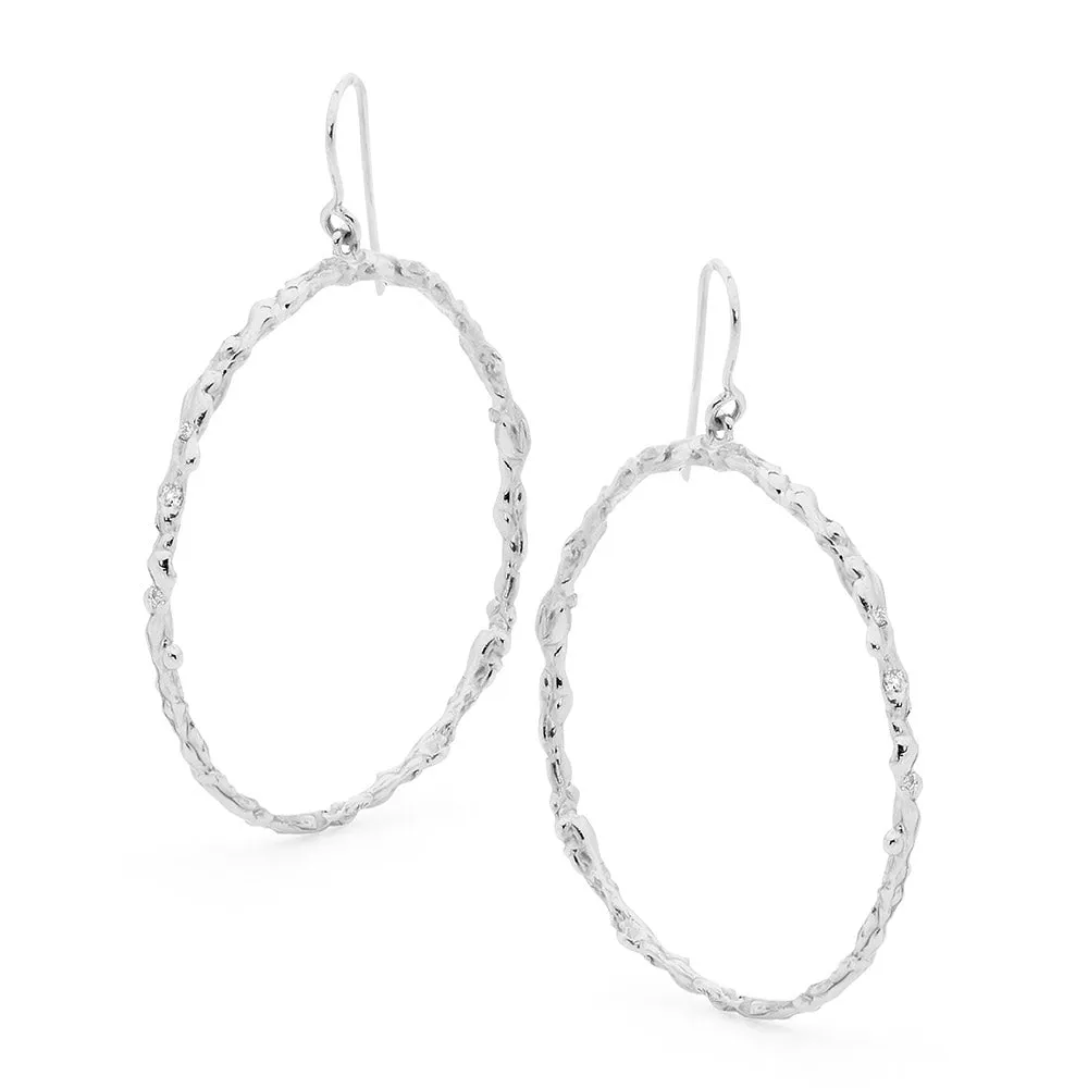 Freeform Textured Hoop Earrings