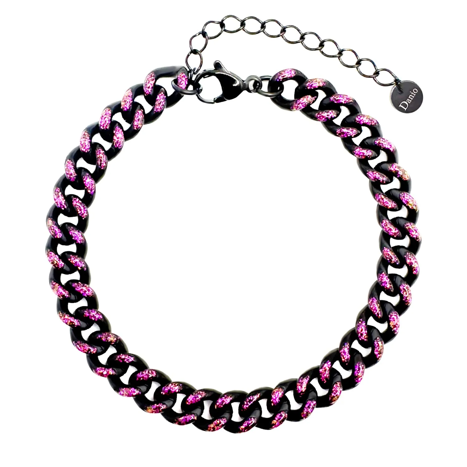 Gold Chain Bracelet for Women Girls, Black Chain Braceles Men's Bracelets 7.8MM(W) 7.3"/9"(L)