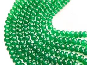 Green Onyx Smooth Rondelle Shape Beads, Green Onyx Smooth rondelle Beads, 7mm to 10mm, 16 Inch String, Green Onyx Beads