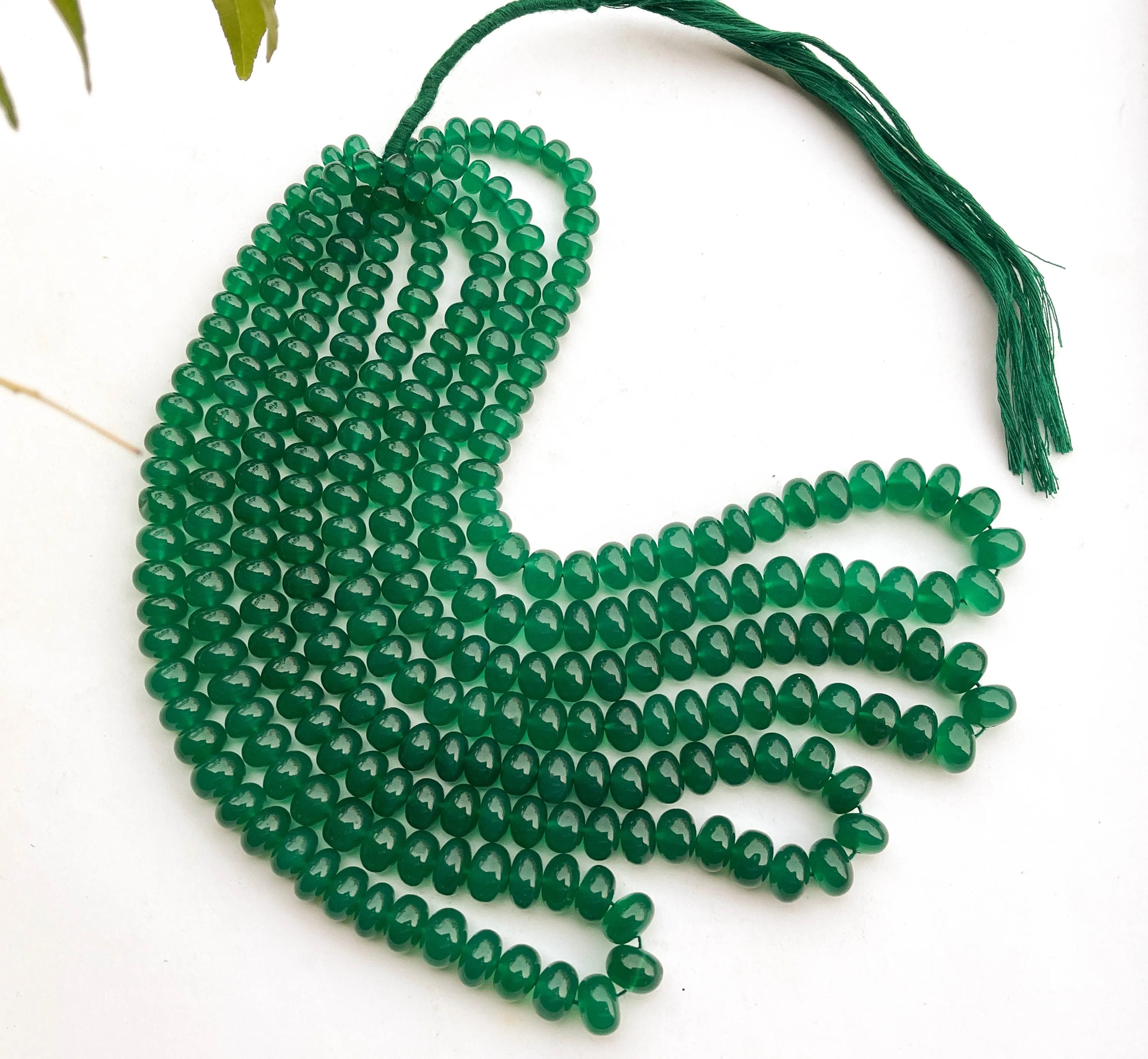 Green Onyx Smooth Rondelle Shape Beads, Green Onyx Smooth rondelle Beads, 7mm to 10mm, 16 Inch String, Green Onyx Beads