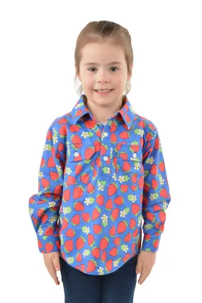 Hard Slog Kids Annie Half Placket Long Sleeve Shirt