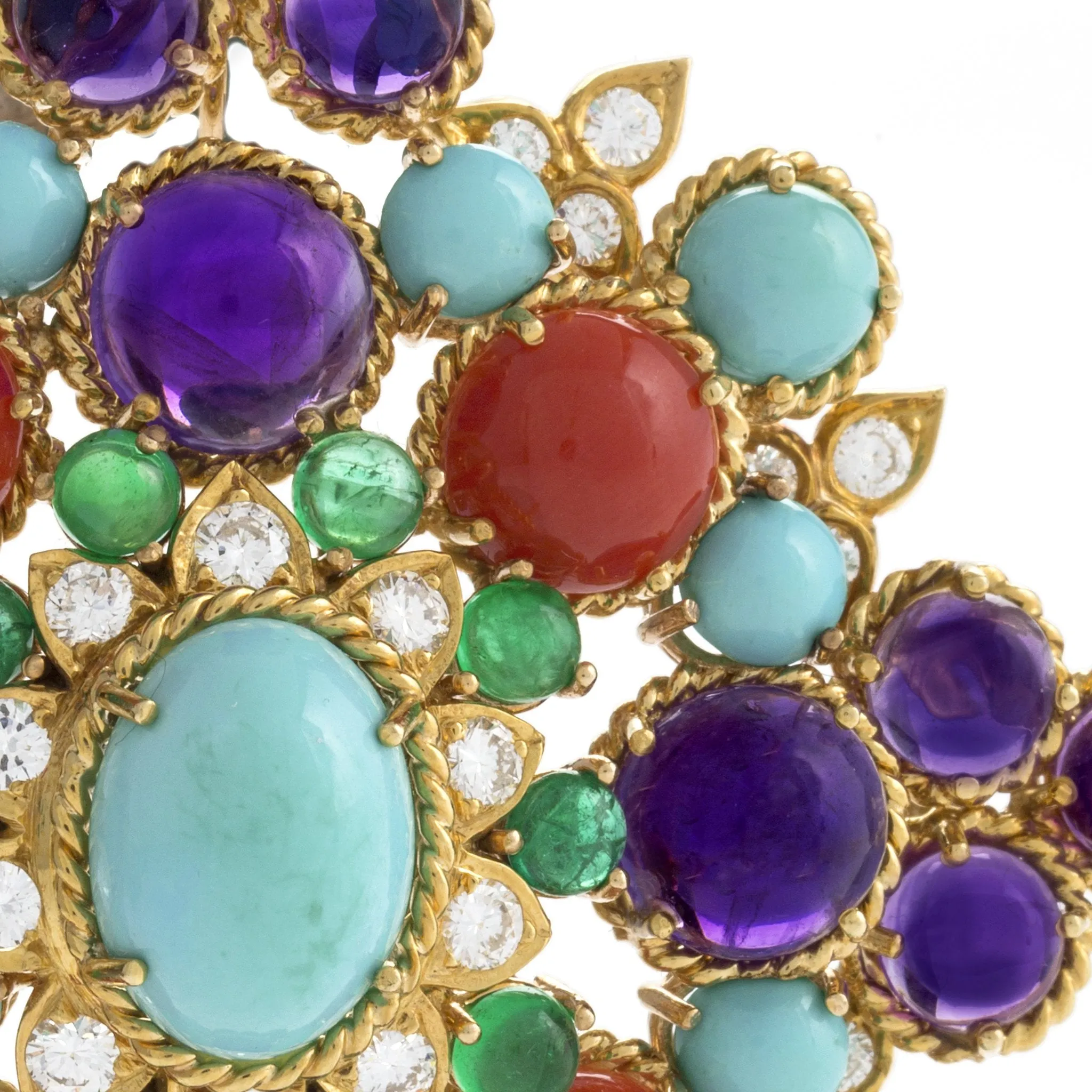 Henry Dunay Colorful Multi-Gemstone Brooch