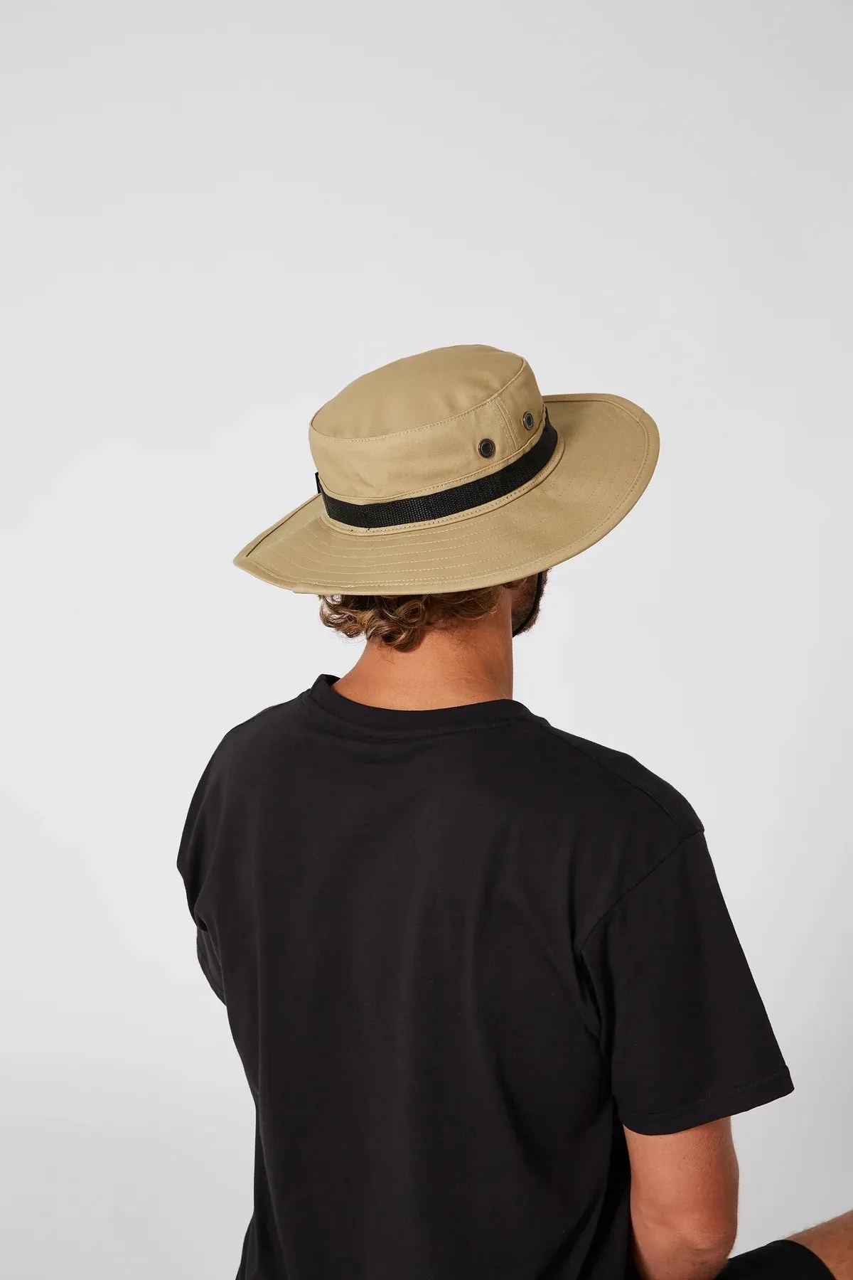 Hiker Mens Wide Brim Hat | Khaki