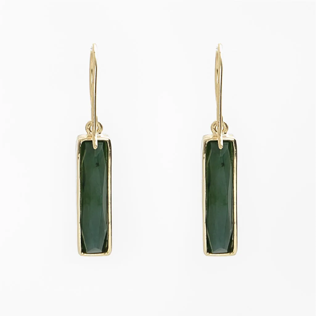 Jade Bar Pendant Earrings