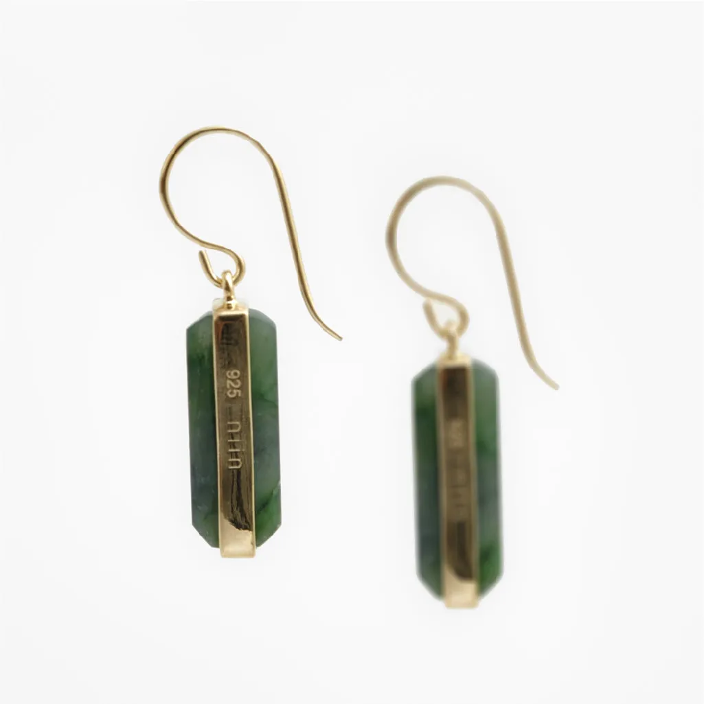 Jade Bar Pendant Earrings