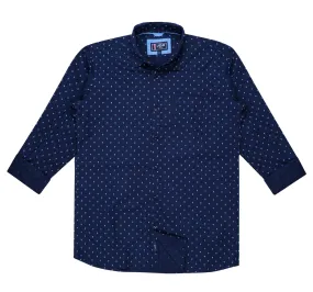 JDC Boy's Navy Printed Shirt