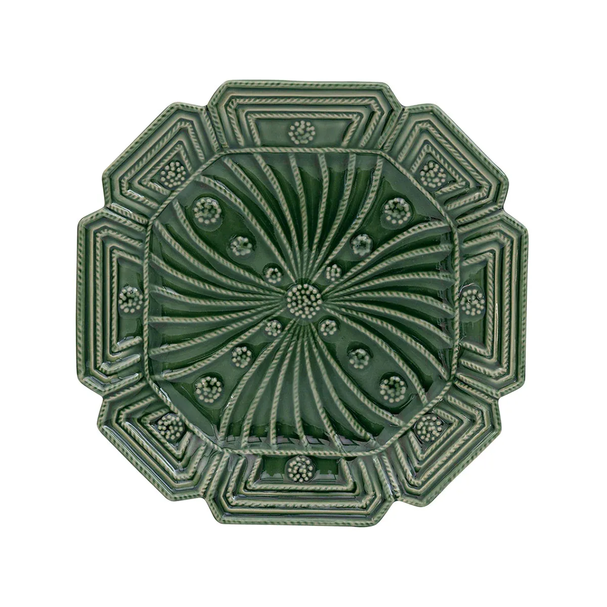 Juliska Veronica Beard Jardins Du Monde Party Plate Assorted Set/4 - Green