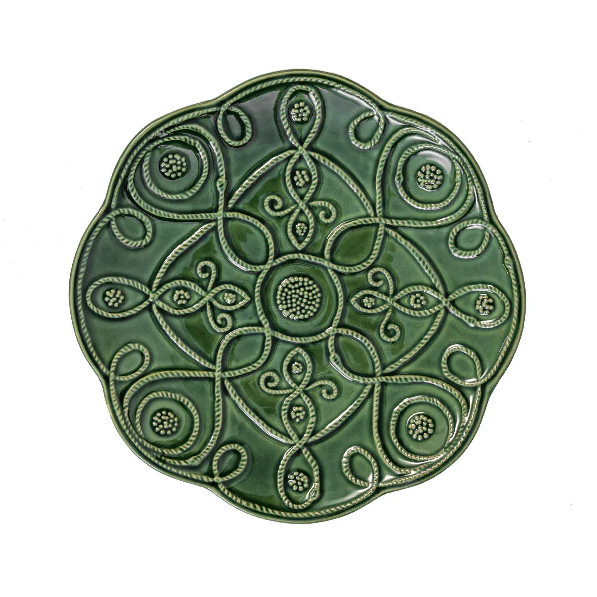 Juliska Veronica Beard Jardins Du Monde Party Plate Assorted Set/4 - Green