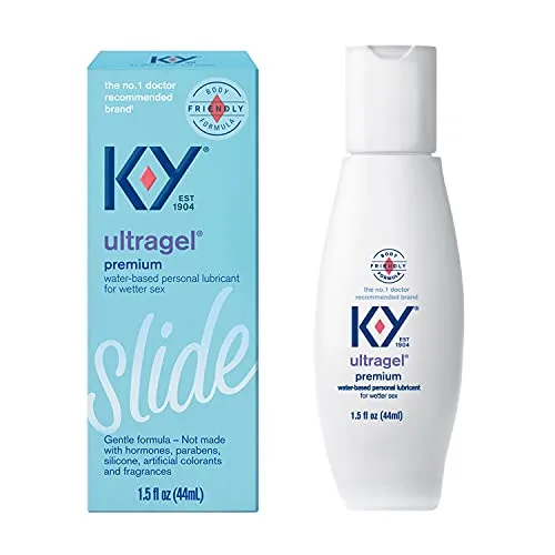 K-Y Ultragel Lube, Personal Lubricant, NEW Water-Based Formula, Safe for Anal Sex, Safe to Use with Latex Condoms, For Men, Women and Couples, Body Friendly 1.5 FL OZ