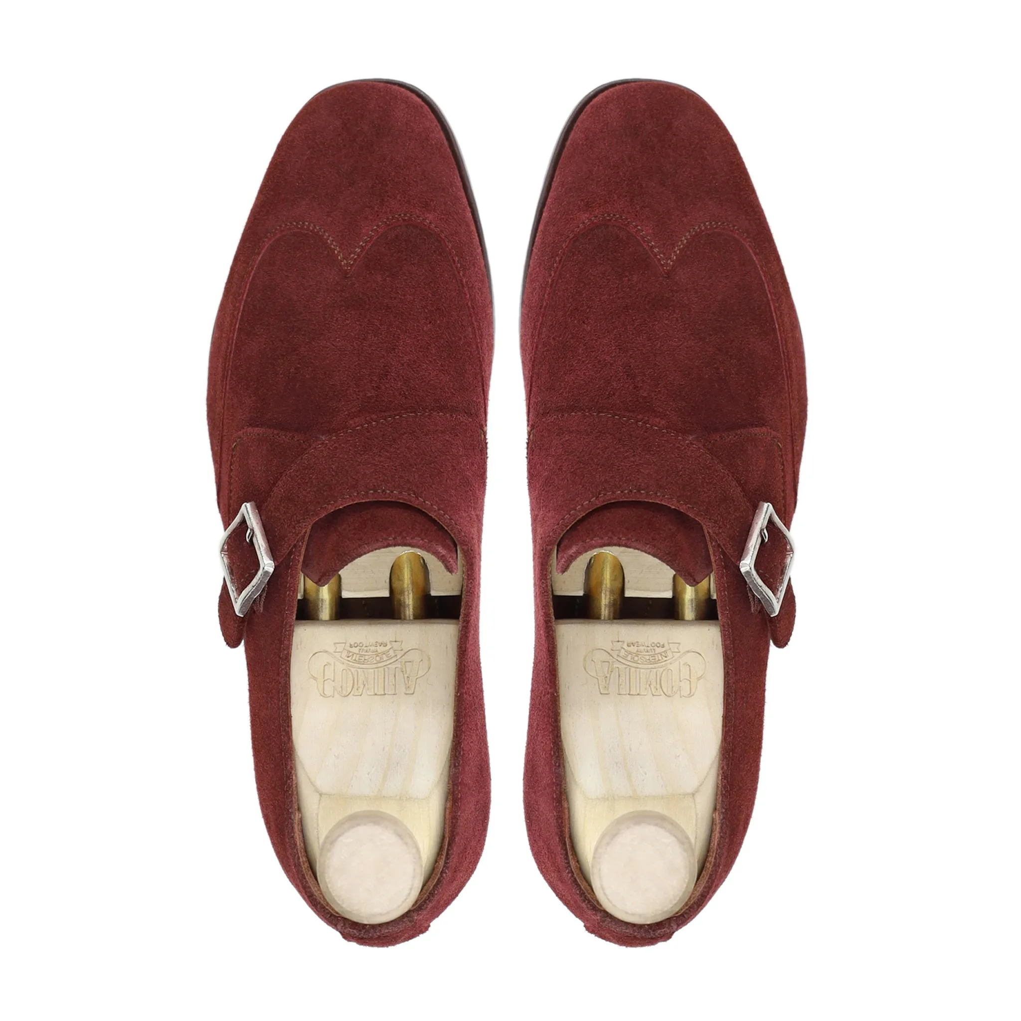 Kalmar - Men's Red Kid Suede Single Monkstrap