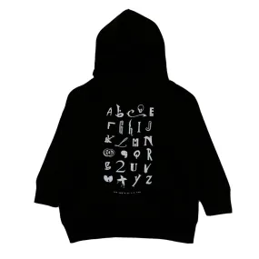 Kids True Hip Hop Alphabet Hoodie Black