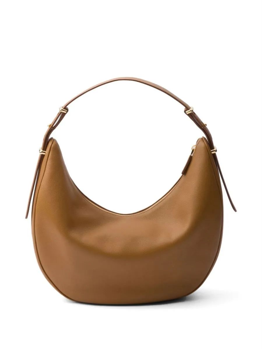 LARGE ARQUÉ LEATHER SHOULDER BAG