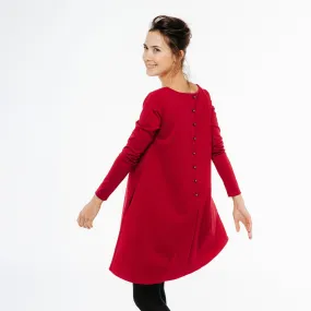 LeMuse CALMNESS dress with buttons, Red, M