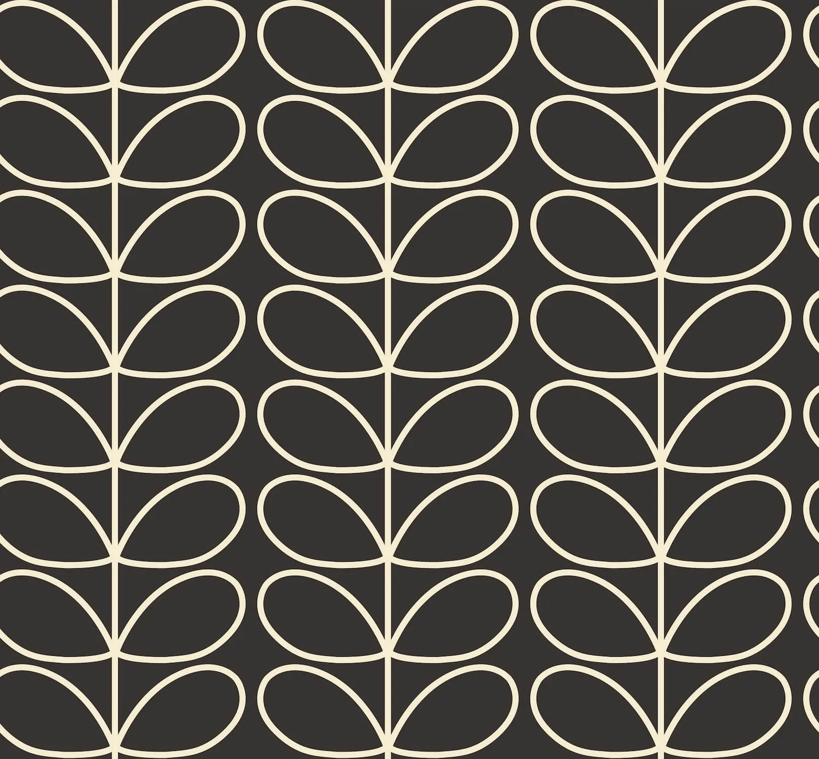 Linear Stem Charcoal Wallpaper - 52cm x 10m