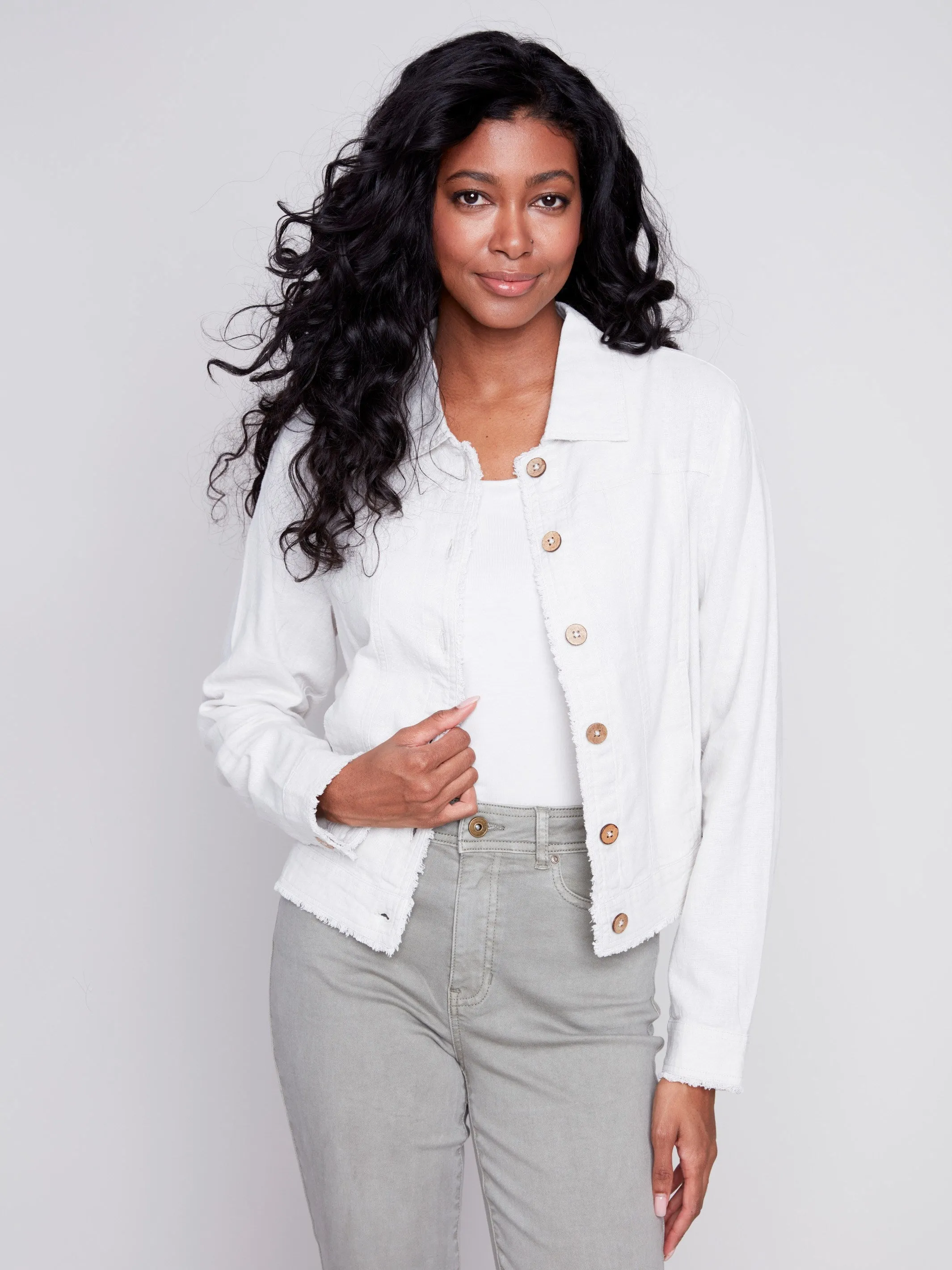 Linen Blend Jacket - Natural