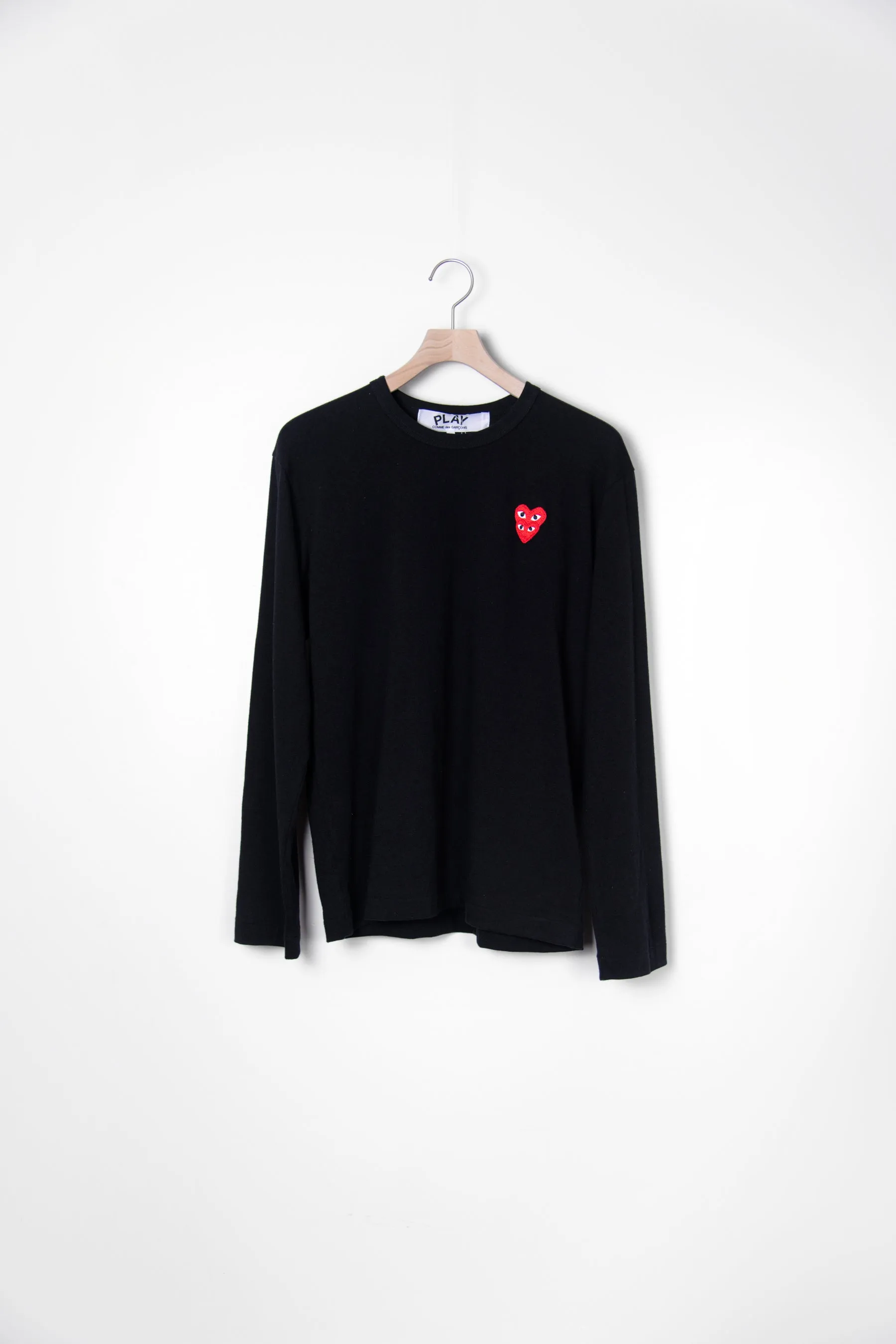 Long Sleeve Layered Double Emblem Tee Black/Red T292