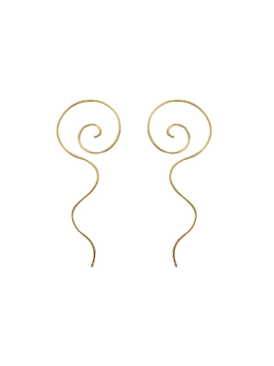 Long Tail Spiral Earrings