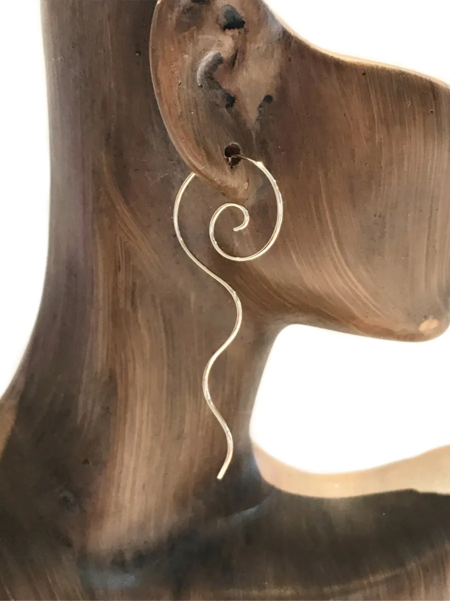 Long Tail Spiral Earrings