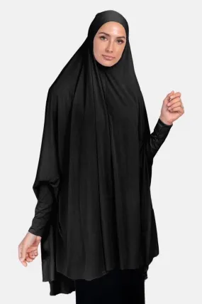 Lycra Black Jilbab with Sleeves