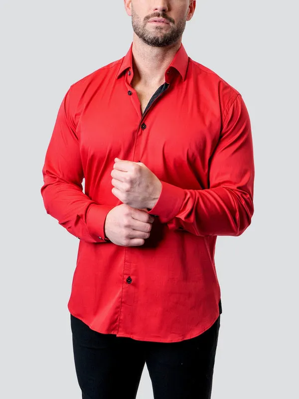 Maceoo Stretch Shirt | Fibonacci Grenadine Red