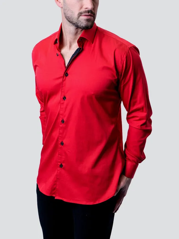 Maceoo Stretch Shirt | Fibonacci Grenadine Red