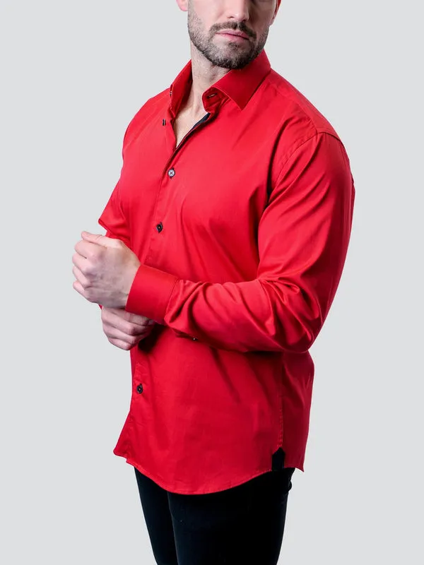 Maceoo Stretch Shirt | Fibonacci Grenadine Red