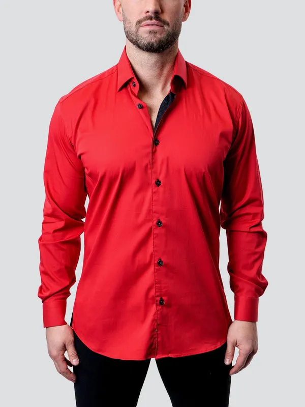 Maceoo Stretch Shirt | Fibonacci Grenadine Red