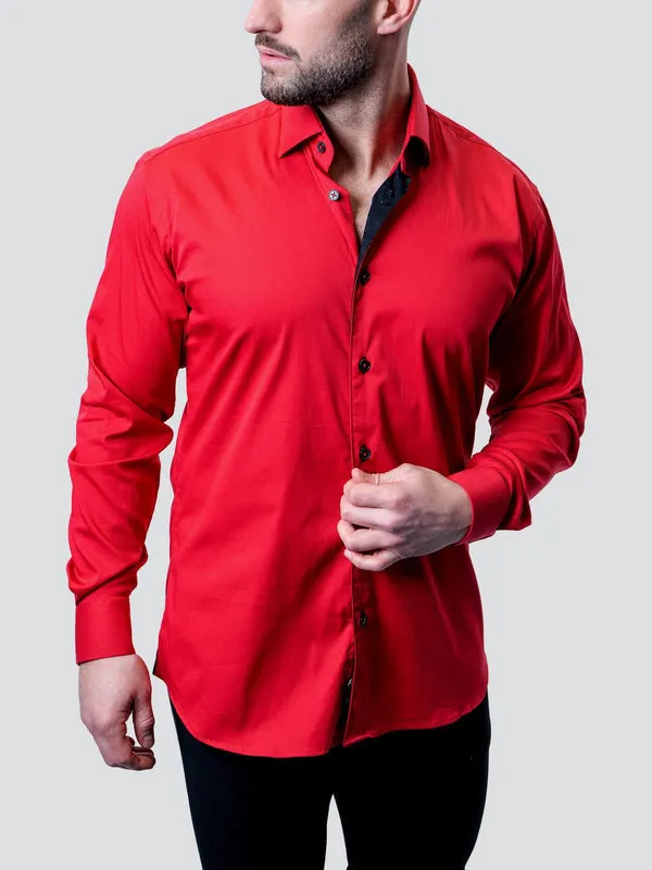 Maceoo Stretch Shirt | Fibonacci Grenadine Red