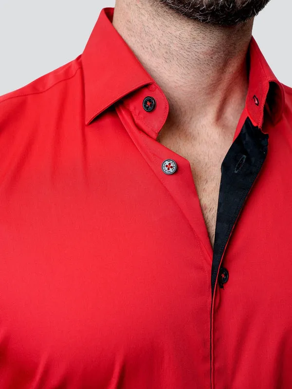 Maceoo Stretch Shirt | Fibonacci Grenadine Red