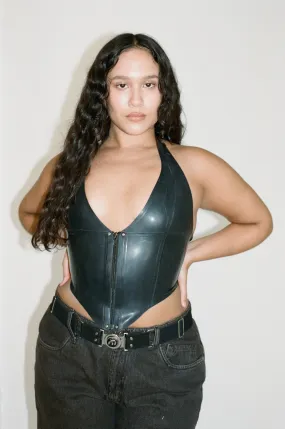 MARA CORSET - BLACK LATEX