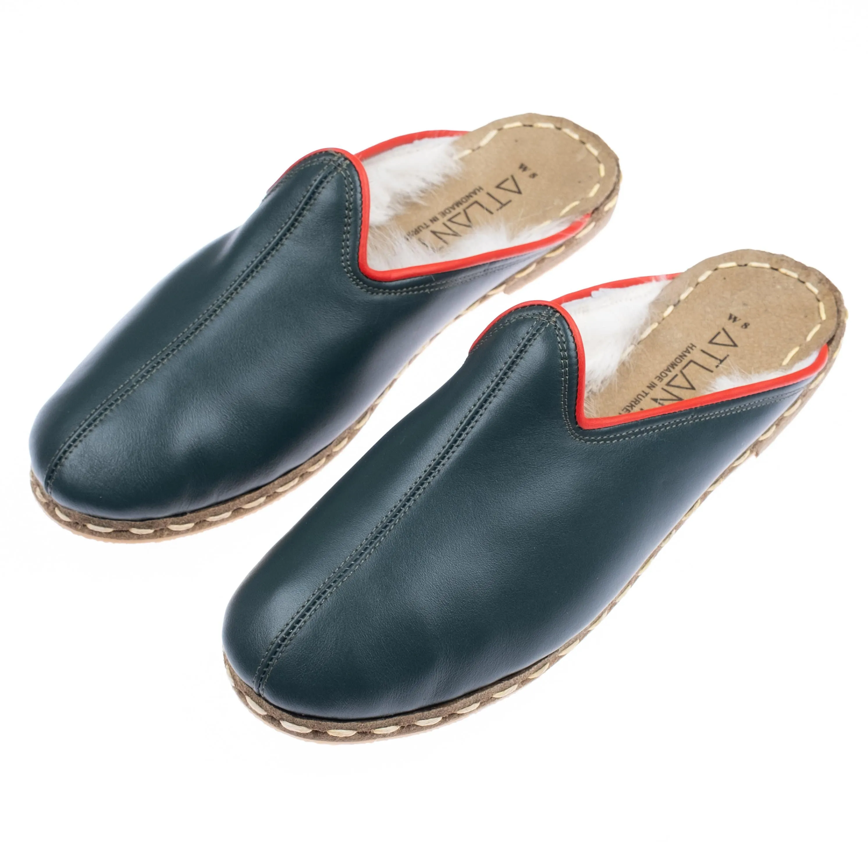 Men's Dark Green Slippers