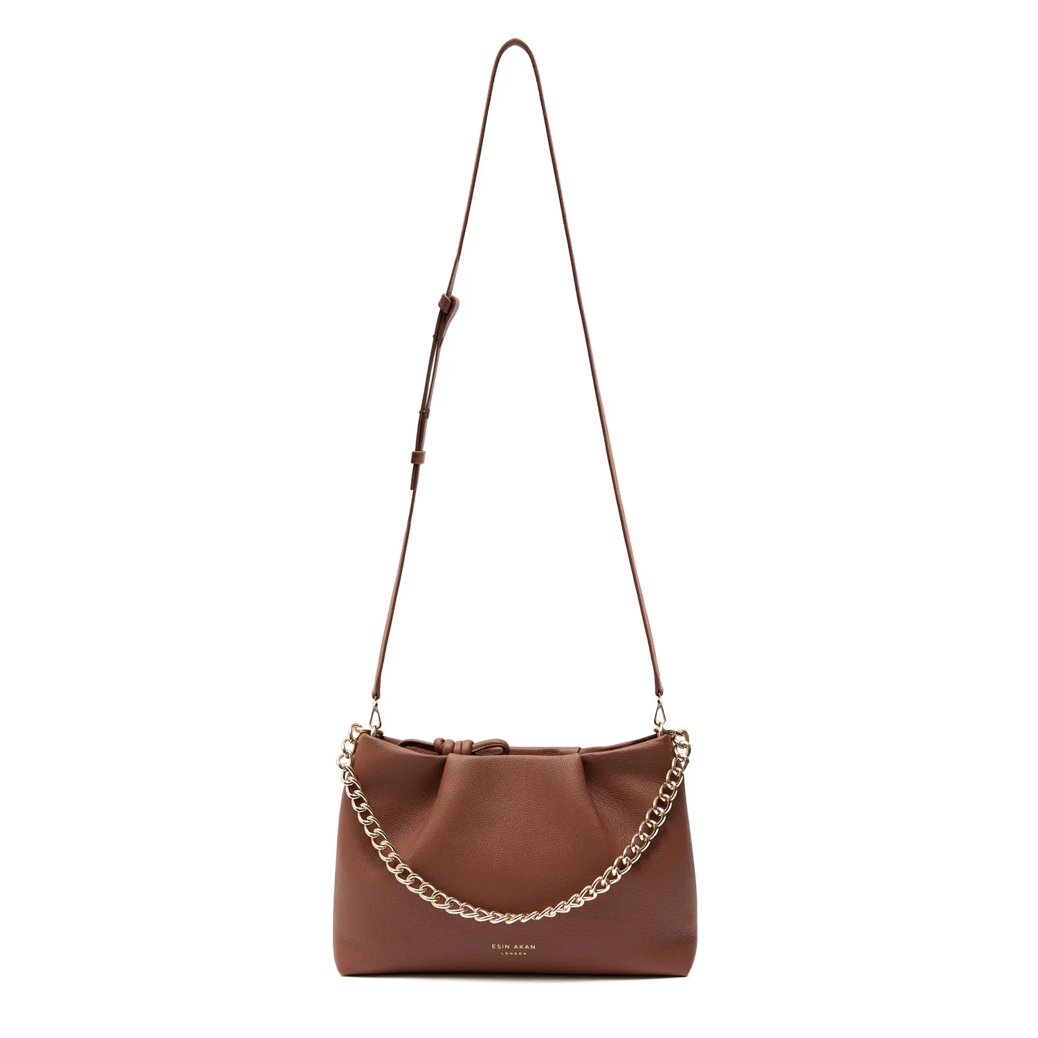 Midi Mayfair Leather Crossbody Bag, Nutshell