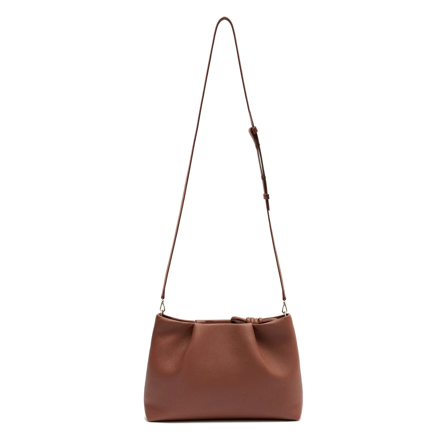 Midi Mayfair Leather Crossbody Bag, Nutshell