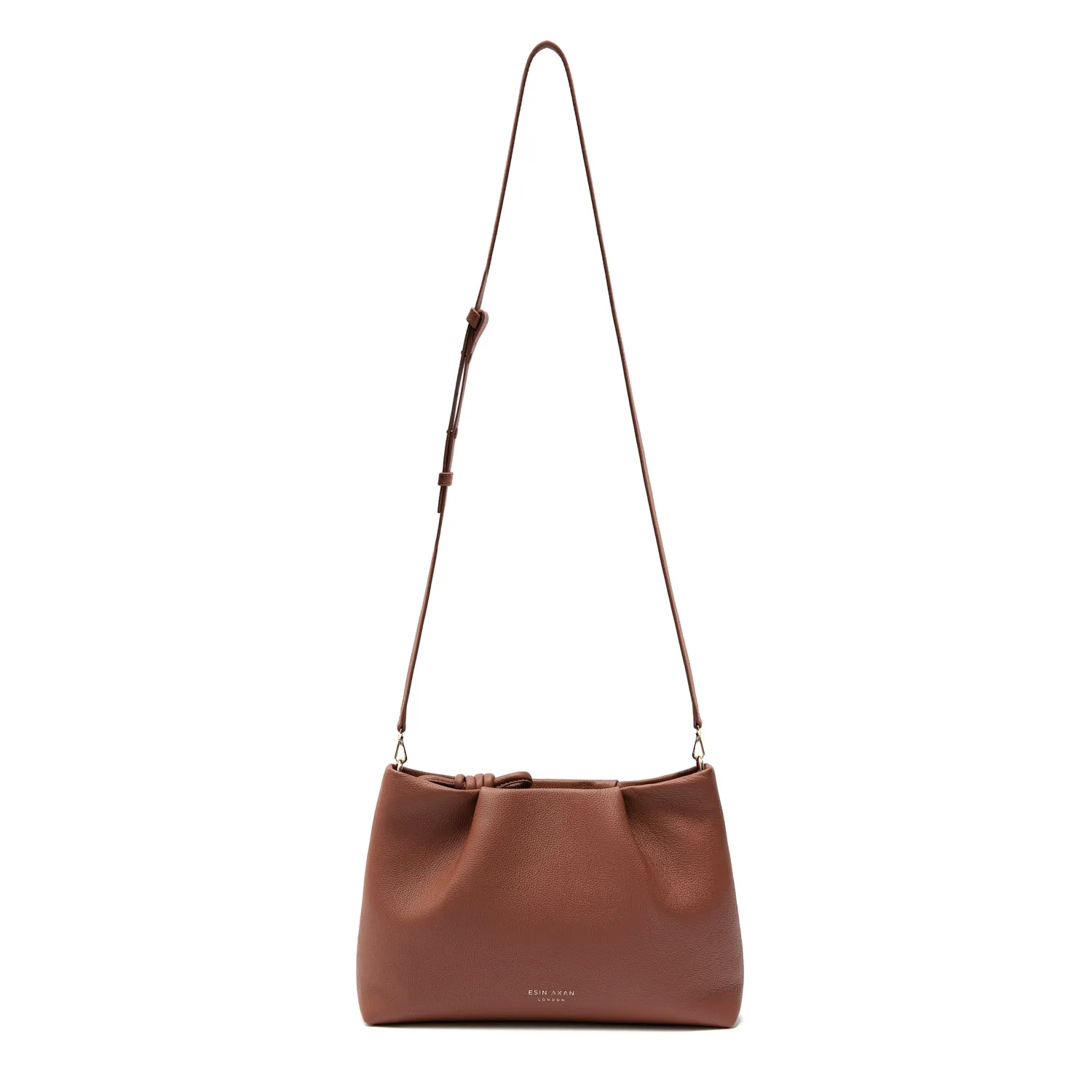 Midi Mayfair Leather Crossbody Bag, Nutshell