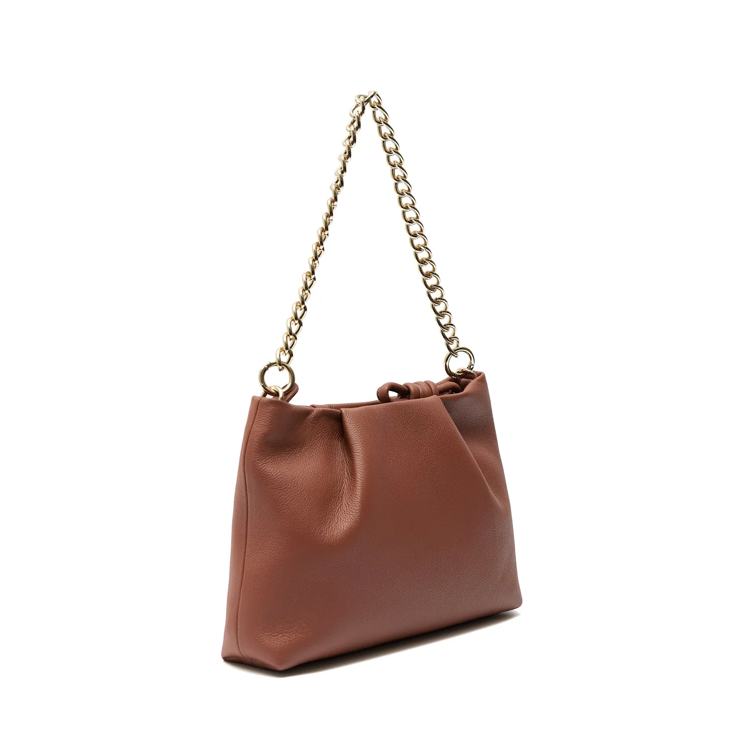 Midi Mayfair Leather Crossbody Bag, Nutshell