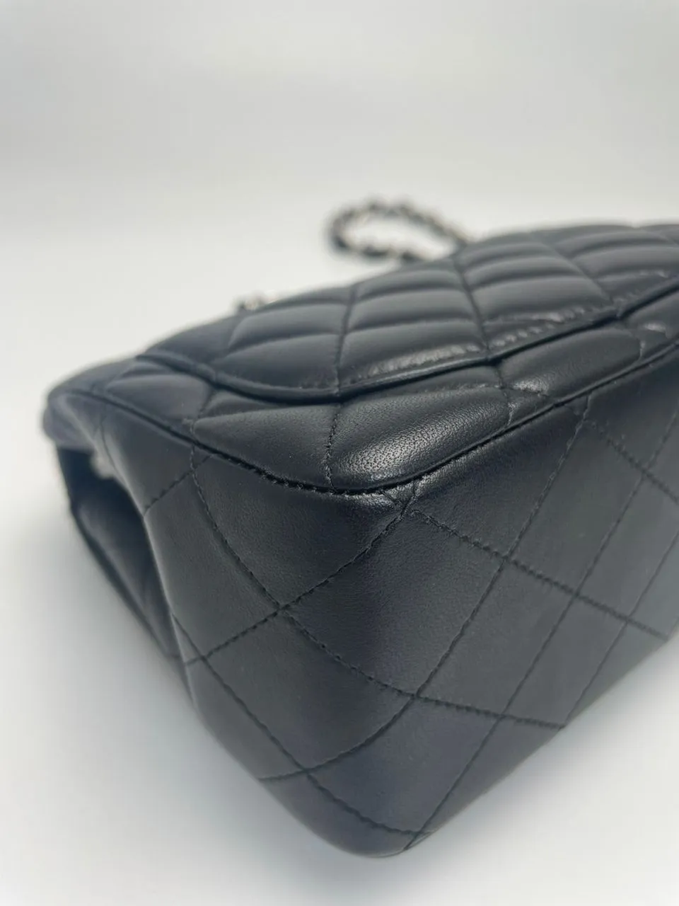 Mini Square Black Lambskin SHW (Cash Price in Description)