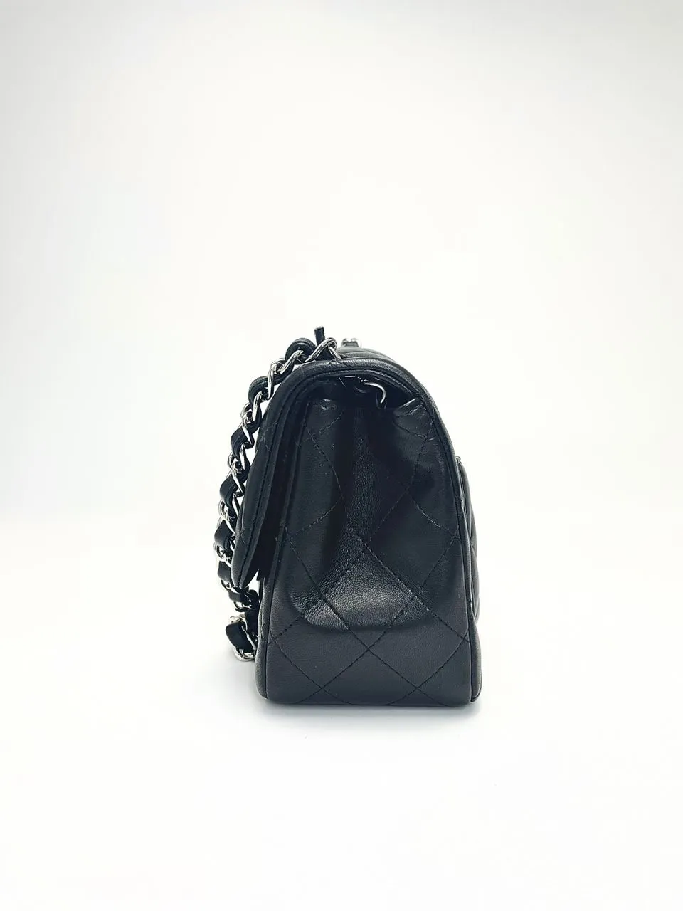 Mini Square Black Lambskin SHW (Cash Price in Description)