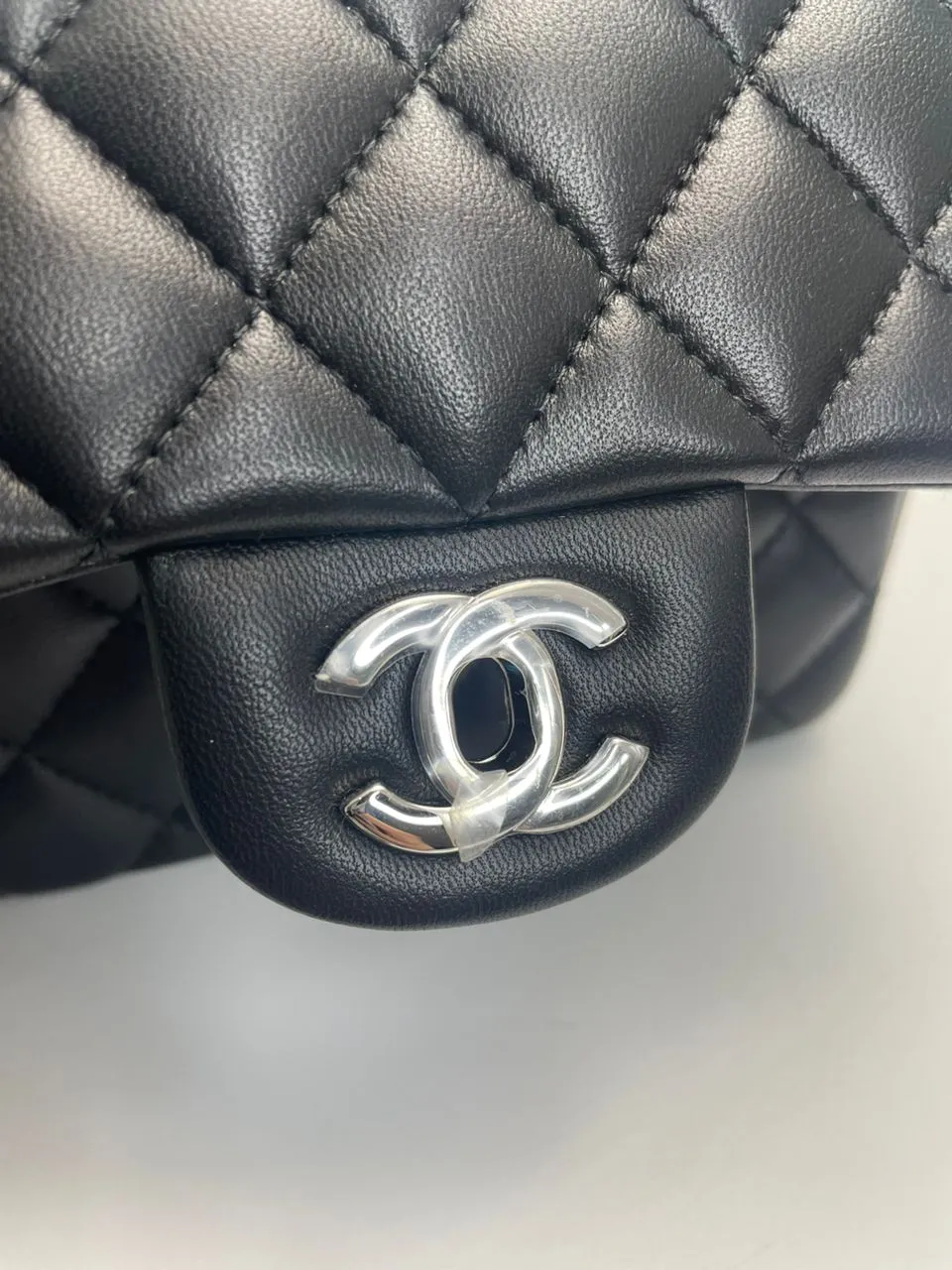 Mini Square Black Lambskin SHW (Cash Price in Description)