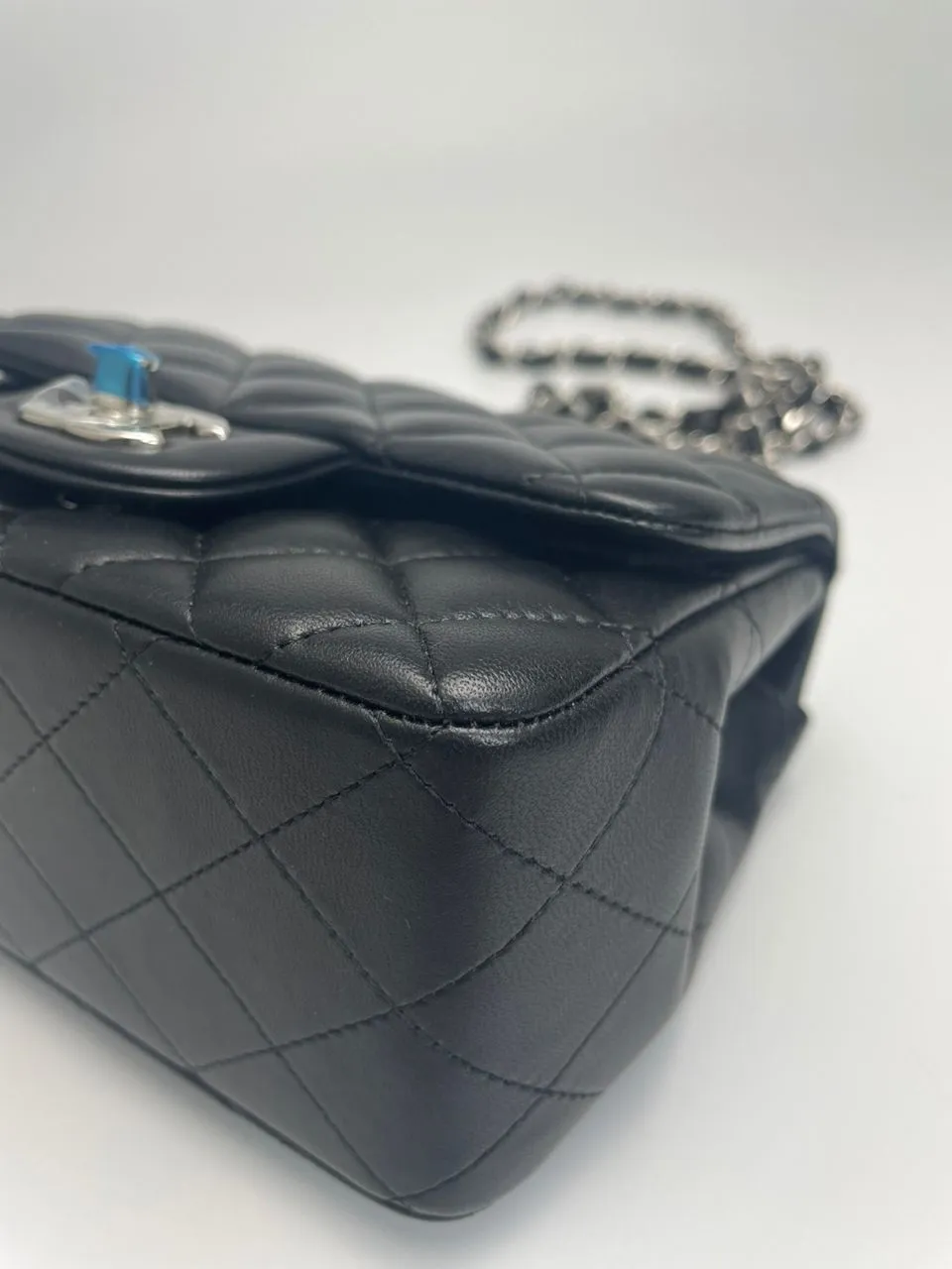 Mini Square Black Lambskin SHW (Cash Price in Description)