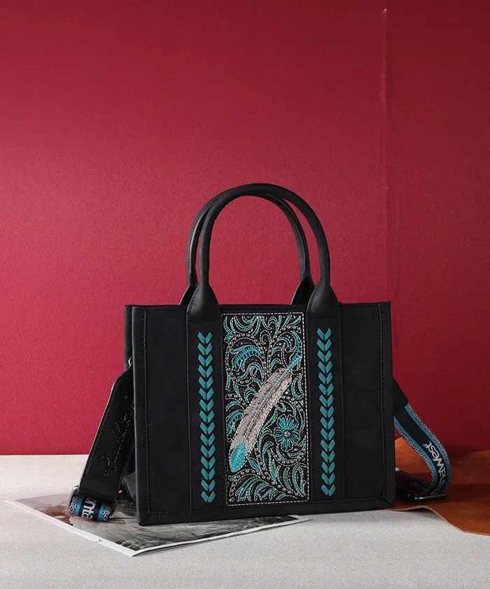 Montana West Embroidered Feather Crossbody